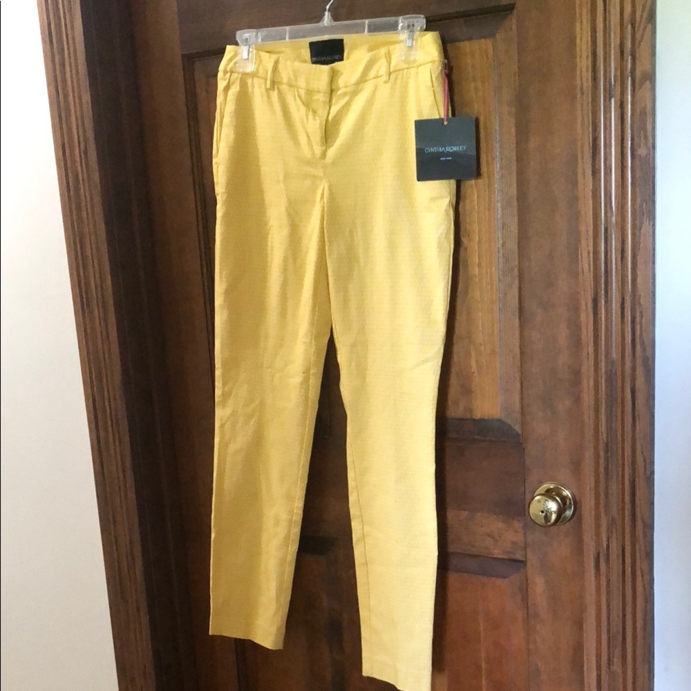 Cynthia Rowley Yellow Geometric Trousers